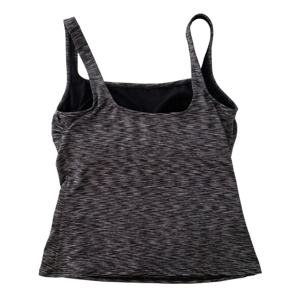 TYR Tankini Swim Top 8 Black Gray Lightly Padded Cups, Like New - Picture 2 of 4